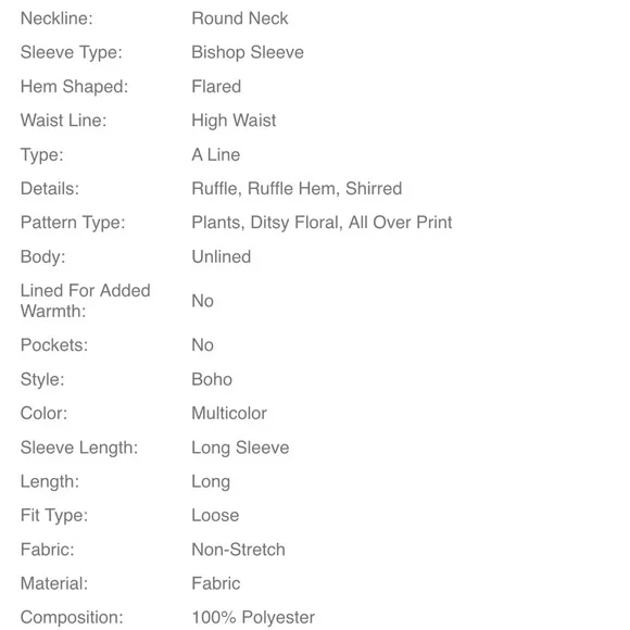 *Sold NWOT SHEIN Navy Blue Ruffled Tiered Floral Maxi Sundress Bishop Sleeve 2XL - Picture 12 of 12